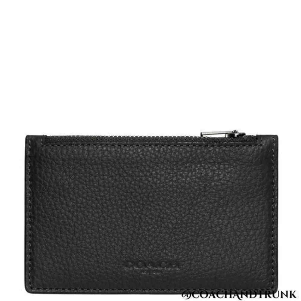 COACH 2PC Leather Houston Flight Bag Black Gunmetal‎ & Zip Card Case NWT